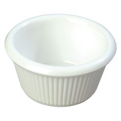 Fluted Ramekin White Melamine Round 9cl