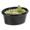 Plain Ramekin Black Melamine Oval 6cl