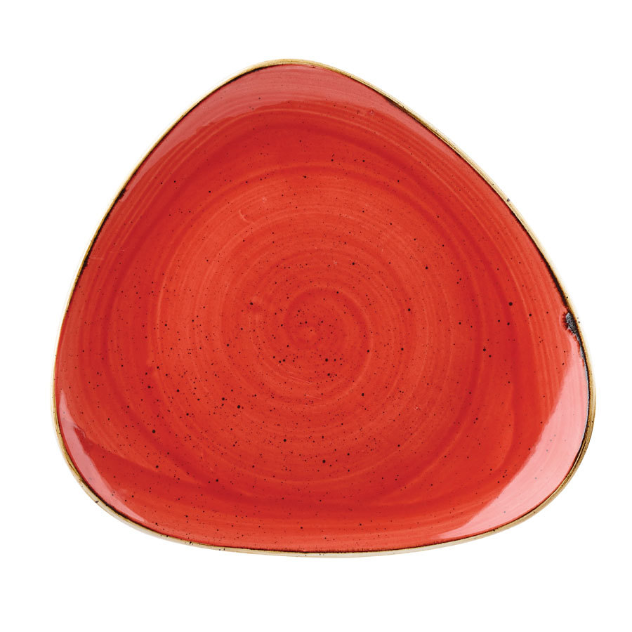Stonecast Berry Red Triangle Plate 9 inch 1 Stonecast Berry Red Triangle Plate 9 inch