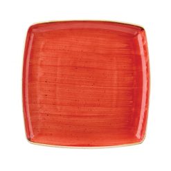Stonecast Berry Red Square Plare 10 inch