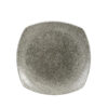 Raku Quartz Black Square Plate 8 Inch