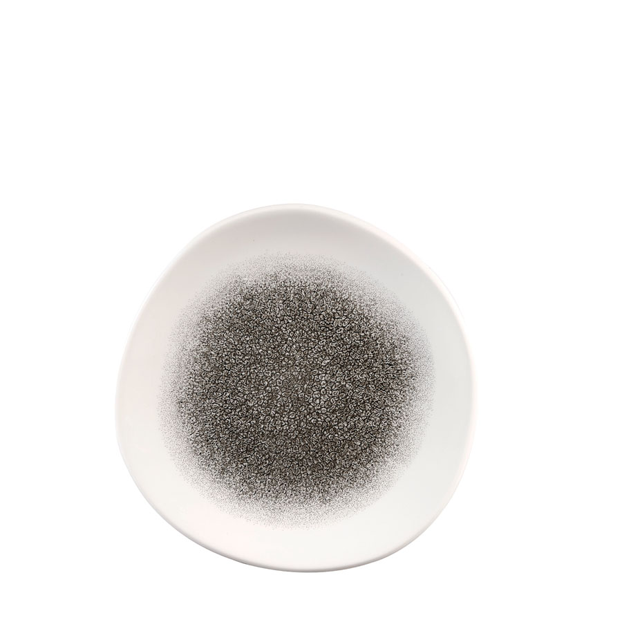 Raku Quartz Black Organic Round Plate 1 Raku Quartz Black Organic Round Plate