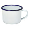 Enamel Mug White With Blue Rim 12cl 4.2oz