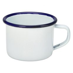 Enamel Mug White With Blue Rim 12cl 4.2oz
