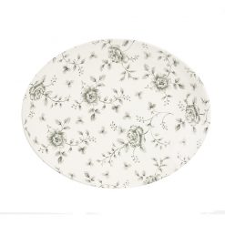 Rose Chintz Grey Grey Rose Chintz Oval Plate