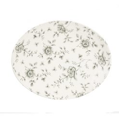 Rose Chintz Grey Grey Rose Chintz Oval Plate