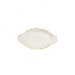 Stonecast Barley White Small Oval Eared Dish