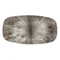 Stone Quartz Black Oblong Chefs Plate 13.9 X 7.4inch