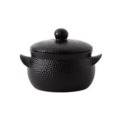 Ceraflame Hammered Black Casserole Pot With Lid 60cl