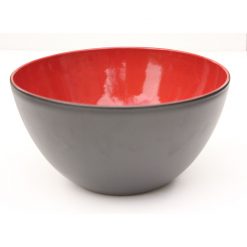 ABS Terracotta 28cm Bowl - Matt Black & Red