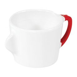 Omni White Cup with Red Handle 130x90x70mm 200ml