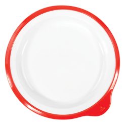Omni White Small Low Plate w/ Red Rim180x170x20mm