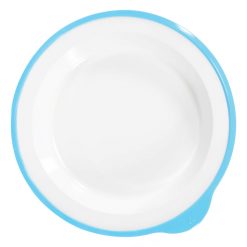 Omni White Large Deep Plate w/Blue Rim240x230x35mm