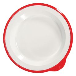 Omni White Large Deep Plate w/Red Rim240x230x35mm