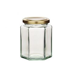 Hexagonal Jar with Twist-off Lid 340ml 12oz