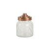 Small Lattice Glass Jar Copper Lid 0.6L