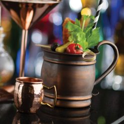 Aged Copper Hammered Round Mug 19oz (54cl)