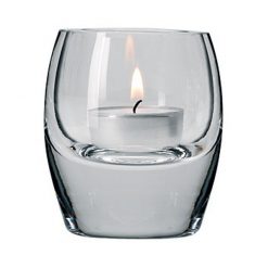 Bullet Tealight Holder Clear Glass 8cm High