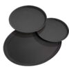 Service Tray Black Round 28cm Non-Slip