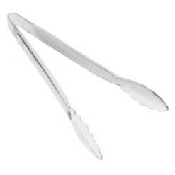 Scalloped Tongs Clear Plastic 30cm