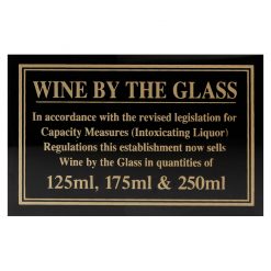 Sign - Wine By The Glass 125ml