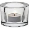 Heavy Base Tealight Holder Clear Glass 8cm