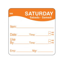 Daymark label Saturday Removable Square 5.1cm
