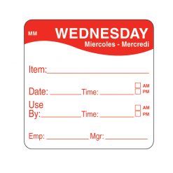 Daymark label Wednesday Removable Square 5.1cm