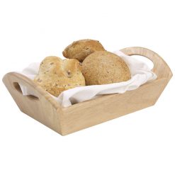 Handled Serving Tray Hevea Wood 31 x 18 x 9.8cm