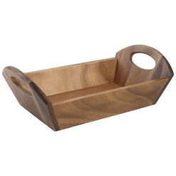 Handled Serving Tray Acacia Wood 31x 18 x 9.8cm
