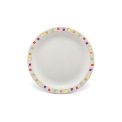 Duo Plate Narrow Rim Abstract Multi 17cm Poly