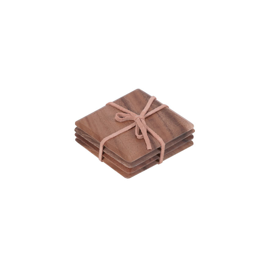 Acacia Wood Coasters 10 x 10cm 1 Acacia Wood Coasters 10 x 10cm
