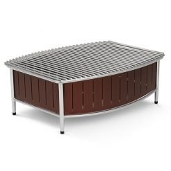 Large buffet station with wire grill - Brown