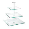 Aura Cake Stand Square Glass Plate 3 Tier