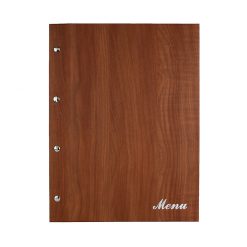 A4 wood effect 4 card menu Mahogany 32 x 24cm
