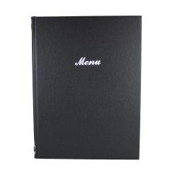 A4 Buckram menu 4 card Black 32 x 24cm