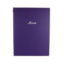 A4 Buckram menu 4 card Purple 32 x 24cm