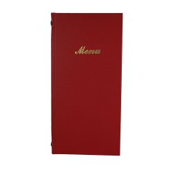 2/3rd A4 Buckram menu 4 card Red 31.5 x 15.5cm