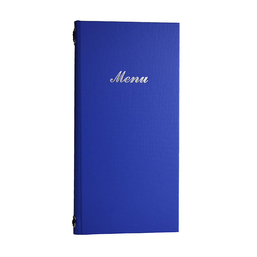 2/3rd A4 Buckram menu 4 card Blue 31.5 x 15 2/3rd A4 Buckram menu 4 card Blue 31.5 x 15.5cm