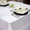 Tablecloth White Cotton Satin Band 70 x 70 inch