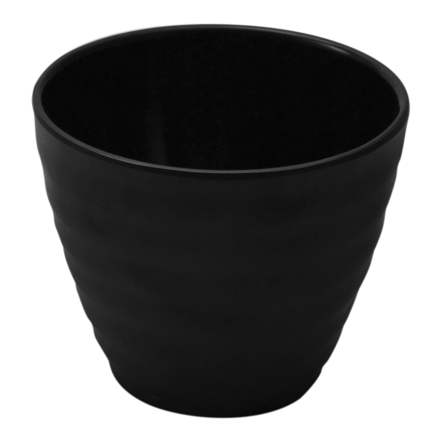 Black Melamine Rippled Pot 35cl 1 Black Melamine Rippled Pot 35cl