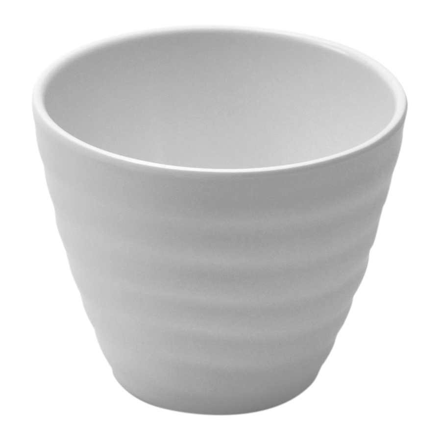 White Melamine Rippled Pot 35cl 1 White Melamine Rippled Pot 35cl