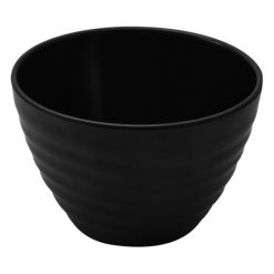 Black Melamine Rippled Bowl 65cl
