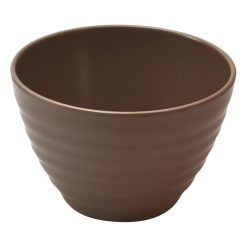 Stone Melamine Rippled Bowl 65cl