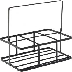 Black Metal Milk Bottle Crate 16 x 11cm