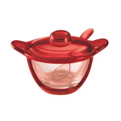 Gocce Condiment Jar&Spoon 10cm H Red