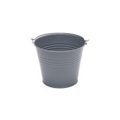 French Grey Colour Galvanised Metal Bucket 15cm
