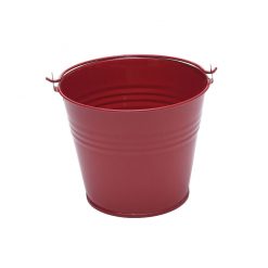 Metal Bucket 7cm High Red