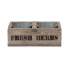 Wooden Herb Box With Two Galvanised Herb Pots
