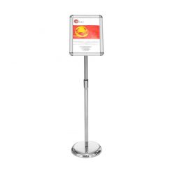Adjustable Lobby Stand A3 Chrome Base